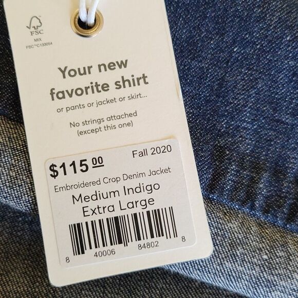 MARINE layer embroidery crop denim jacket - Picture 4 of 5